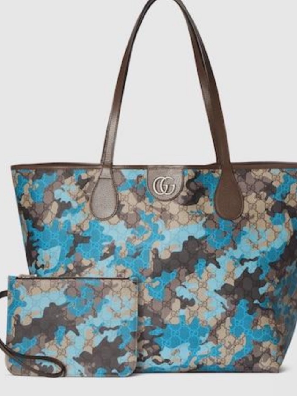 Authentic Gucci Blue Camouflage Supreme Tote with Wristlet …Brand New‼️